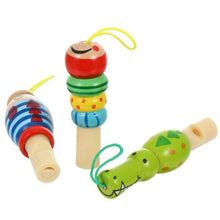 Load image into Gallery viewer, 2 PCS Cute Cartoon Wooden Whistle Children Wind Instrument, Random Style Delivery