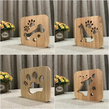 Load image into Gallery viewer, Creative Shape Wooden Night Lamp Bedroom Decoration Warm Light LED, Bones, Cat Paw, Dog, Wolve