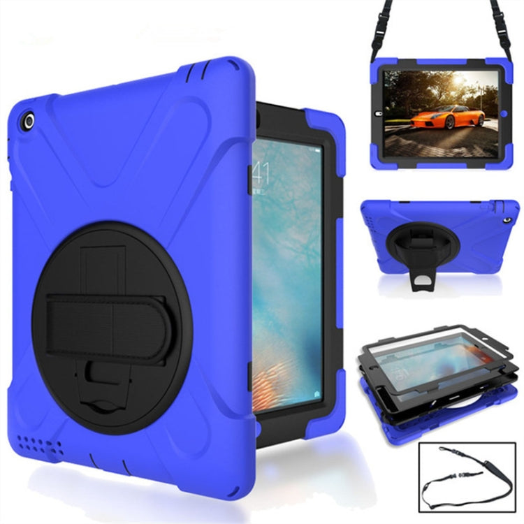 360 Degree Rotation Silicone Protective Cover with Holder and Hand Strap and Long Strap, for iPad 9.7 (2017) & (2018), for iPad Pro 9.7, for iPad 6 / iPad Air 2, for iPad 5 / iPad Air, for iPad Pro Air 3 10.5 （2019）, for iPad Pro 12.9 (2018)           ...