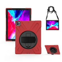 Load image into Gallery viewer, 360 Degree Rotation Silicone Protective Cover with Holder and Hand Strap and Long Strap, for iPad 9.7 (2017) &amp; (2018), for iPad Pro 9.7, for iPad 6 / iPad Air 2, for iPad 5 / iPad Air, for iPad Pro Air 3 10.5 （2019）, for iPad Pro 12.9 (2018)           ...