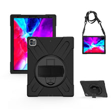 Load image into Gallery viewer, 360 Degree Rotation Silicone Protective Cover with Holder and Hand Strap and Long Strap, for iPad 9.7 (2017) &amp; (2018), for iPad Pro 9.7, for iPad 6 / iPad Air 2, for iPad 5 / iPad Air, for iPad Pro Air 3 10.5 （2019）, for iPad Pro 12.9 (2018)           ...