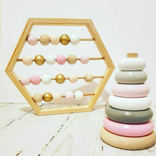 Load image into Gallery viewer, Natural Wooden Abacus Beads Craft Baby Early Learning Educational Toys Baby Room Decor