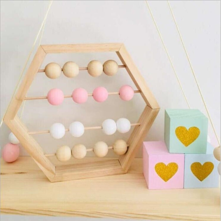 Natural Wooden Abacus Beads Craft Baby Early Learning Educational Toys Baby Room Decor