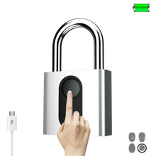 Load image into Gallery viewer, USB Rechargeable Door Lock Fingerprint Padlock Quick Unlock Security Keyless Smart Metal Lock, Keyless Smart Metal Lock