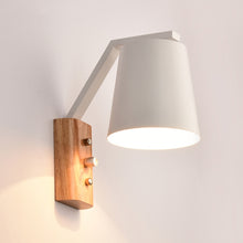 Load image into Gallery viewer, Creative Bedroom Study Bedside Balcony Aisle Porch Hotel Cafe Wood Wall Lamp Switch Light, without Light Source, Warm White, White Light