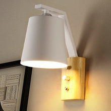Load image into Gallery viewer, Creative Bedroom Study Bedside Balcony Aisle Porch Hotel Cafe Wood Wall Lamp Switch Light, without Light Source, Warm White, White Light