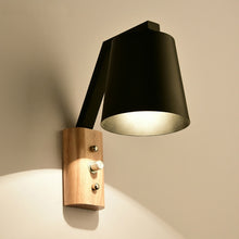 Load image into Gallery viewer, Creative Bedroom Study Bedside Balcony Aisle Porch Hotel Cafe Wood Wall Lamp Switch Light, without Light Source, Warm White, White Light