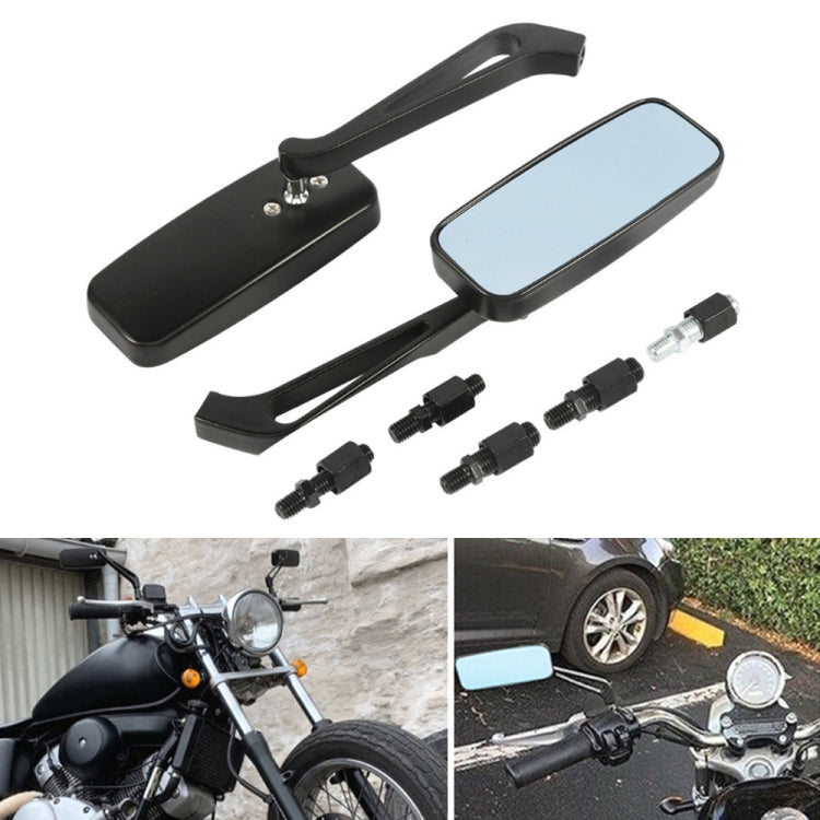 Anti-glare Square Aluminum Motorcycle Modified Rearview Mirror, White Mirror, Anti-glare