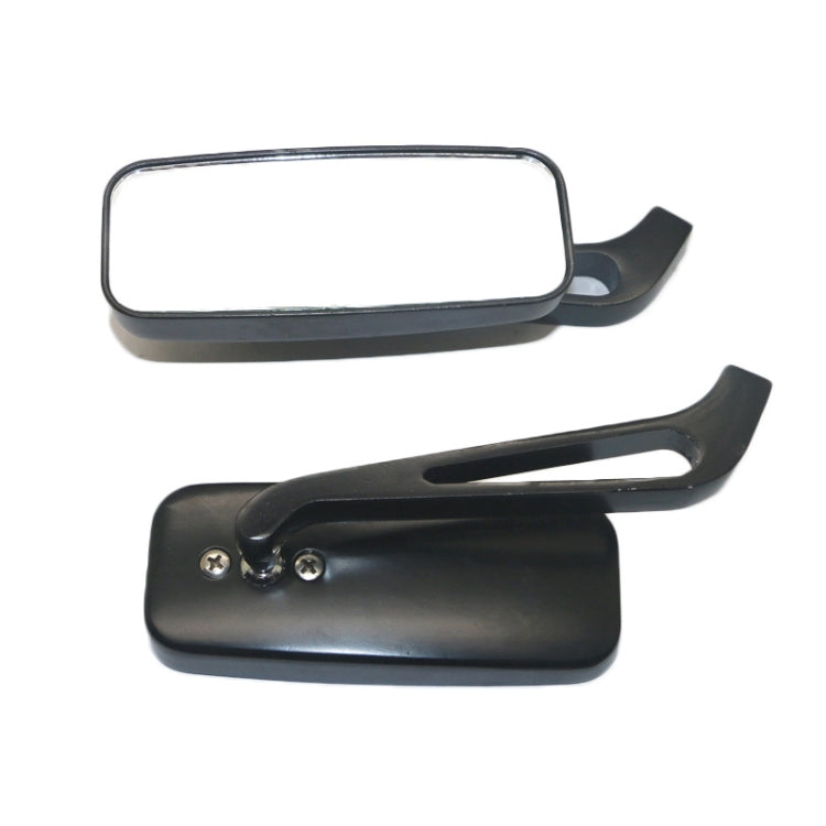 Anti-glare Square Aluminum Motorcycle Modified Rearview Mirror, White Mirror, Anti-glare