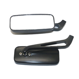 Anti-glare Square Aluminum Motorcycle Modified Rearview Mirror, White Mirror, Anti-glare