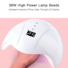 Load image into Gallery viewer, 36W UV Led Lamp Nail Dryer 12 Leds for Nail Machine Curing 30s/60s/99s Timer USB Connector