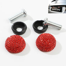 Load image into Gallery viewer, Car License Plate Modification Screw Cap Diamond-encrusted Solid Seal Anti-theft Screws, White, Pink, Black, Red, Lake Blue, Green, Bright Black