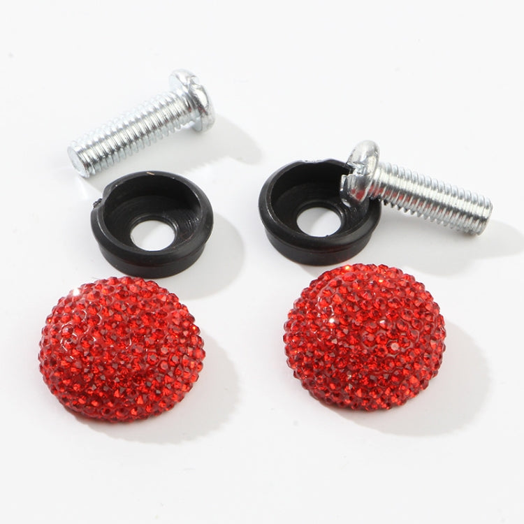 Car License Plate Modification Screw Cap Diamond-encrusted Solid Seal Anti-theft Screws, White, Pink, Black, Red, Lake Blue, Green, Bright Black