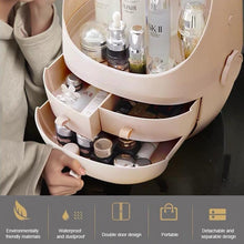 Load image into Gallery viewer, Portable Dust-proof Transparent Round Cosmetic Drawer Type Storage Box, Small Beauty Powder, Small Pearl White
