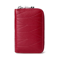 Load image into Gallery viewer, Multi-card Zipper Card Bit Card Small Purse Simple Organ Card Package, Peach Pollen, Wine Red, Navy Blue, Black, Light Purple, Sky Blue, Brown