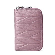 Load image into Gallery viewer, Multi-card Zipper Card Bit Card Small Purse Simple Organ Card Package, Peach Pollen, Wine Red, Navy Blue, Black, Light Purple, Sky Blue, Brown