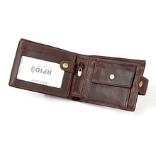 Load image into Gallery viewer, Crazy Horse Pattern Multi-bit Leather Card Bag Anti-magnetic RFID Men Wallet, RFID Men Wallet