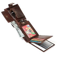 Load image into Gallery viewer, Crazy Horse Pattern Multi-bit Leather Card Bag Anti-magnetic RFID Men Wallet, RFID Men Wallet