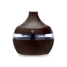 Load image into Gallery viewer, 300ML Waterdrop Shape USB Wood Grain Aromatherapy Air Purifier Mute Humidifier, Deep Wood Grain, Light Wood Grain