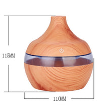 Load image into Gallery viewer, 300ML Waterdrop Shape USB Wood Grain Aromatherapy Air Purifier Mute Humidifier, Deep Wood Grain, Light Wood Grain