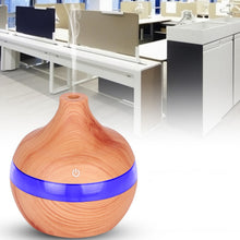 Load image into Gallery viewer, 300ML Waterdrop Shape USB Wood Grain Aromatherapy Air Purifier Mute Humidifier, Deep Wood Grain, Light Wood Grain