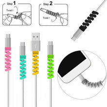 Load image into Gallery viewer, 4pcs Spiral Style Silicone Data Cable Protective Cover Anti-wire Break Winder