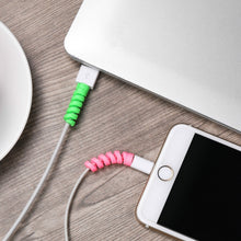 Load image into Gallery viewer, 4pcs Spiral Style Silicone Data Cable Protective Cover Anti-wire Break Winder
