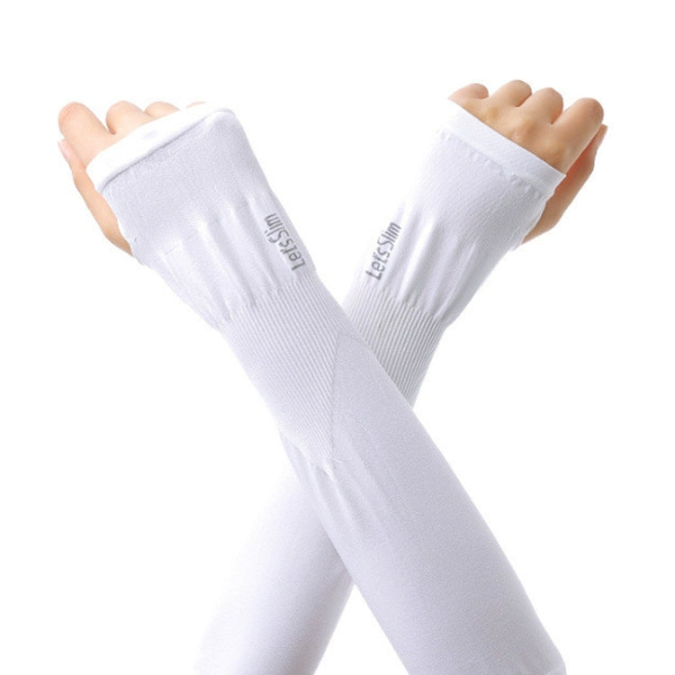 Long Ice Silk Sunscreen Sleeves Cycling Driving Outdoor UV Arm Oversleeve,  Length: 38cm