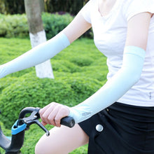 Load image into Gallery viewer, Long Ice Silk Sunscreen Sleeves Cycling Driving Outdoor UV Arm Oversleeve,  Length: 38cm