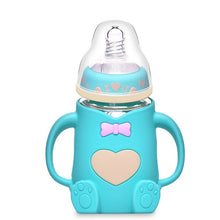 Load image into Gallery viewer, Baby Silicone Glass Bottles Drop-proof and Flatulence-proof Glass Baby Bottle
