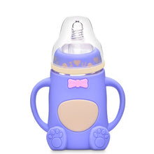 Load image into Gallery viewer, Baby Silicone Glass Bottles Drop-proof and Flatulence-proof Glass Baby Bottle