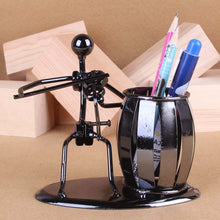 Load image into Gallery viewer, Iron Music Iron Man Brass Band Pen Holder Home Study Office Decoration Ornaments, C160 Guitar, C161 Violin, C164 Electric Guitar, C166 Accordion, C167 French Horn, C168 Saxophone, C169 Longhorn