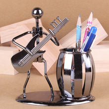 Load image into Gallery viewer, Iron Music Iron Man Brass Band Pen Holder Home Study Office Decoration Ornaments, C160 Guitar, C161 Violin, C164 Electric Guitar, C166 Accordion, C167 French Horn, C168 Saxophone, C169 Longhorn
