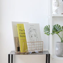 Load image into Gallery viewer, Wrought Iron Desktop Storage Rack Magazine Rack, Black, Gold