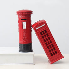 Load image into Gallery viewer, Retro Tin Alloy Telephone Booth Postbox Piggy Bank Decoration, Telephone Booth, Mailbox