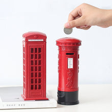 Load image into Gallery viewer, Retro Tin Alloy Telephone Booth Postbox Piggy Bank Decoration, Telephone Booth, Mailbox