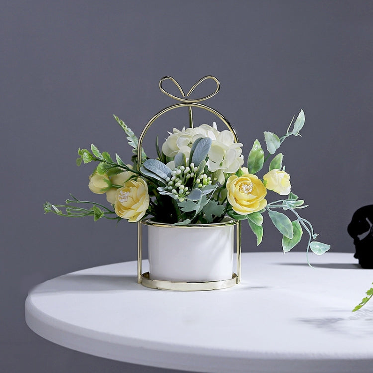 Wrought Iron Portable Frame Hydrangea Flower Pot Decoration Ornaments Home Study Office Wedding Decoration