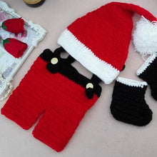 Load image into Gallery viewer, Babies Photography Clothing Christmas Clothing Set Hand-knitted Wool Hat + Overalls Shorts + Socks
