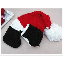 Load image into Gallery viewer, Babies Photography Clothing Christmas Clothing Set Hand-knitted Wool Hat + Overalls Shorts + Socks