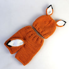 Load image into Gallery viewer, Children Photography Clothing Cartoon Fox Shape Handmade Wool Knit Hat + Pants Set