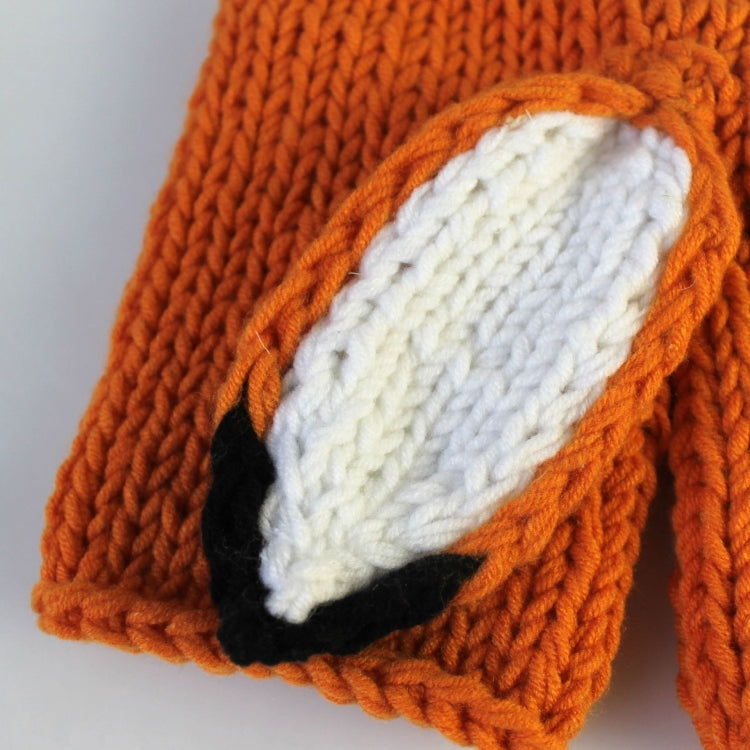 Children Photography Clothing Cartoon Fox Shape Handmade Wool Knit Hat + Pants Set