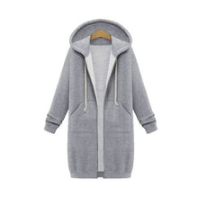Load image into Gallery viewer, Women Hooded Long Sleeved Sweater In The Long Coat, S, M, L