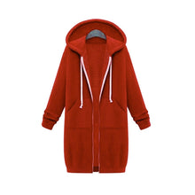 Load image into Gallery viewer, Women Hooded Long Sleeved Sweater In The Long Coat, S, M, L