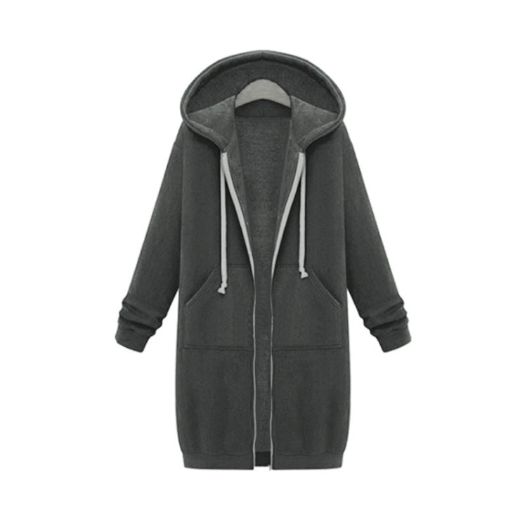 Women Hooded Long Sleeved Sweater In The Long Coat, S, M, L