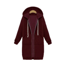 Load image into Gallery viewer, Women Hooded Long Sleeved Sweater In The Long Coat, XL, XXL, XXXL