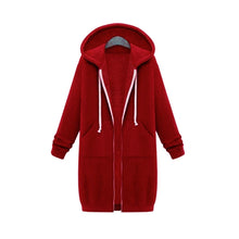 Load image into Gallery viewer, Women Hooded Long Sleeved Sweater In The Long Coat, XL, XXL, XXXL