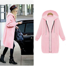 Load image into Gallery viewer, Women Hooded Long Sleeved Sweater In The Long Coat, XXXXL, 4XL, XXXXXL