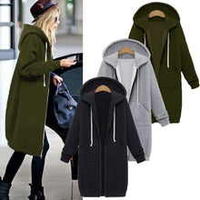 Load image into Gallery viewer, Women Hooded Long Sleeved Sweater In The Long Coat, XXXXL, 4XL, XXXXXL