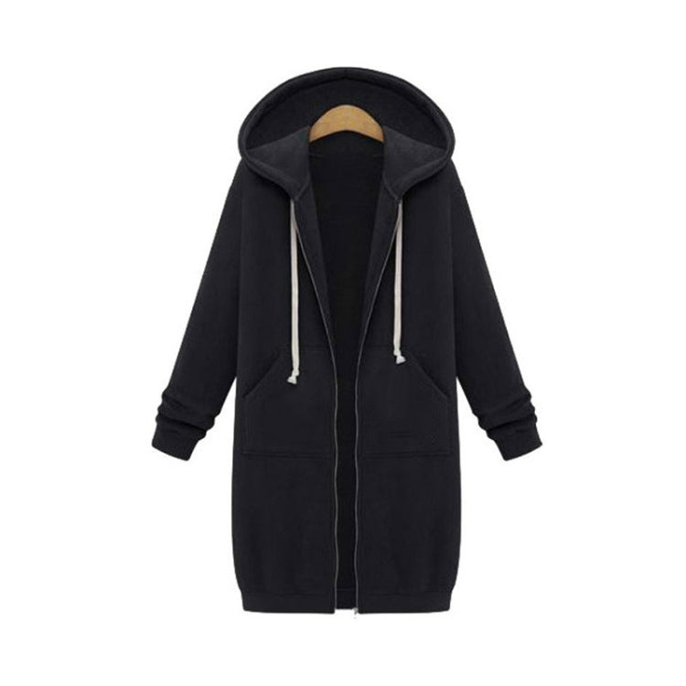 Women Hooded Long Sleeved Sweater In The Long Coat, XXXXL, 4XL, XXXXXL