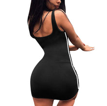 Load image into Gallery viewer, Striped Stitching Sexy Bag Hip Strap Dress, S, M, L, XL